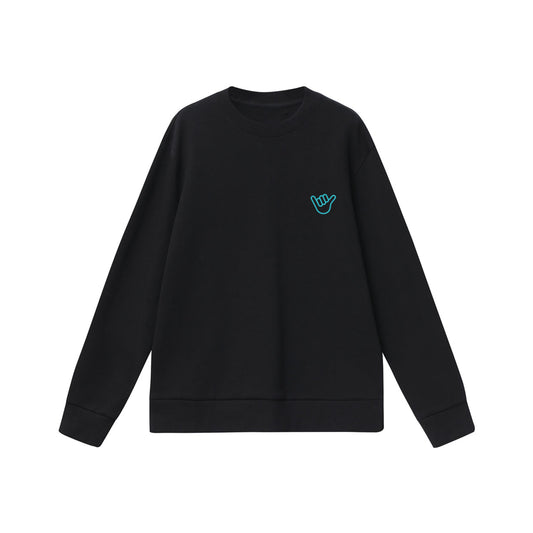 BLACK . CREW NECK SWEATER